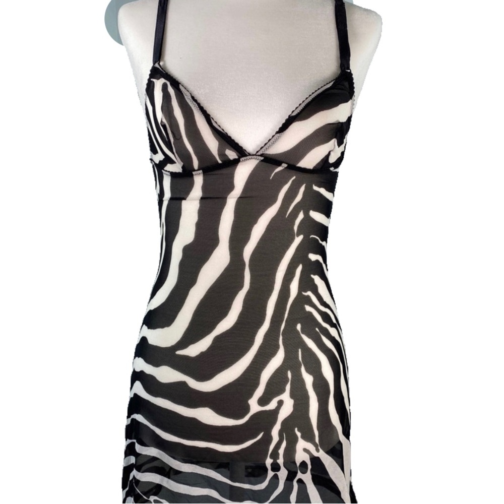 Dolce & Gabbana zebra print sheer dress